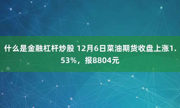 什么是金融杠杆炒股 12月6日菜油期货收盘上涨1.53%，报8804元